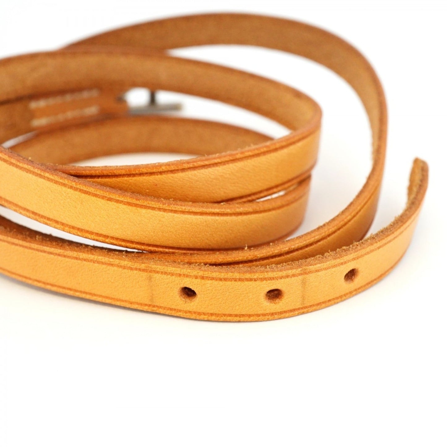 Hermes Hermès Api 3 Bracelet in Metal, Leather, Silver, and Light Brown for Men Women