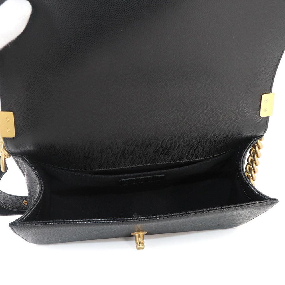 Chanel Boy Chain Shoulder Handbag, Caviar Leather, Black, A67086, Gold Hardware, BOY CHANEL Bag — Like New