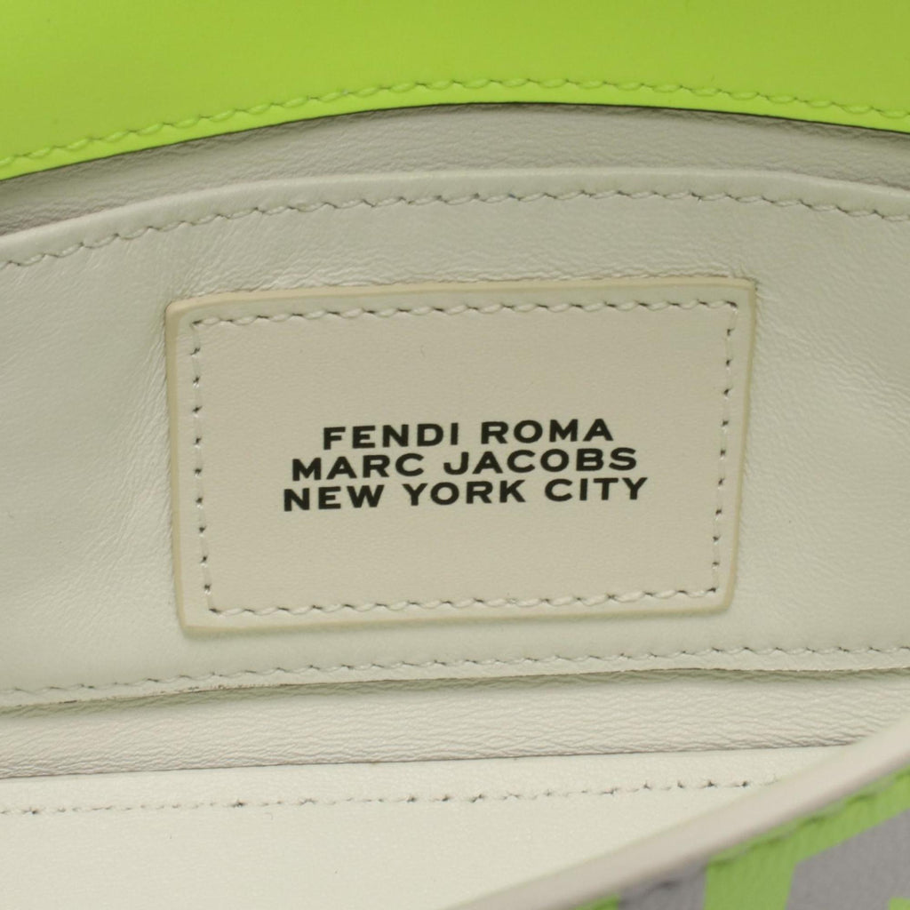 Fendi x Marc Jacobs Baguette Smartphone Pouch Shoulder Bag, Leather, Women's, Gray and Yellow, 7AS142