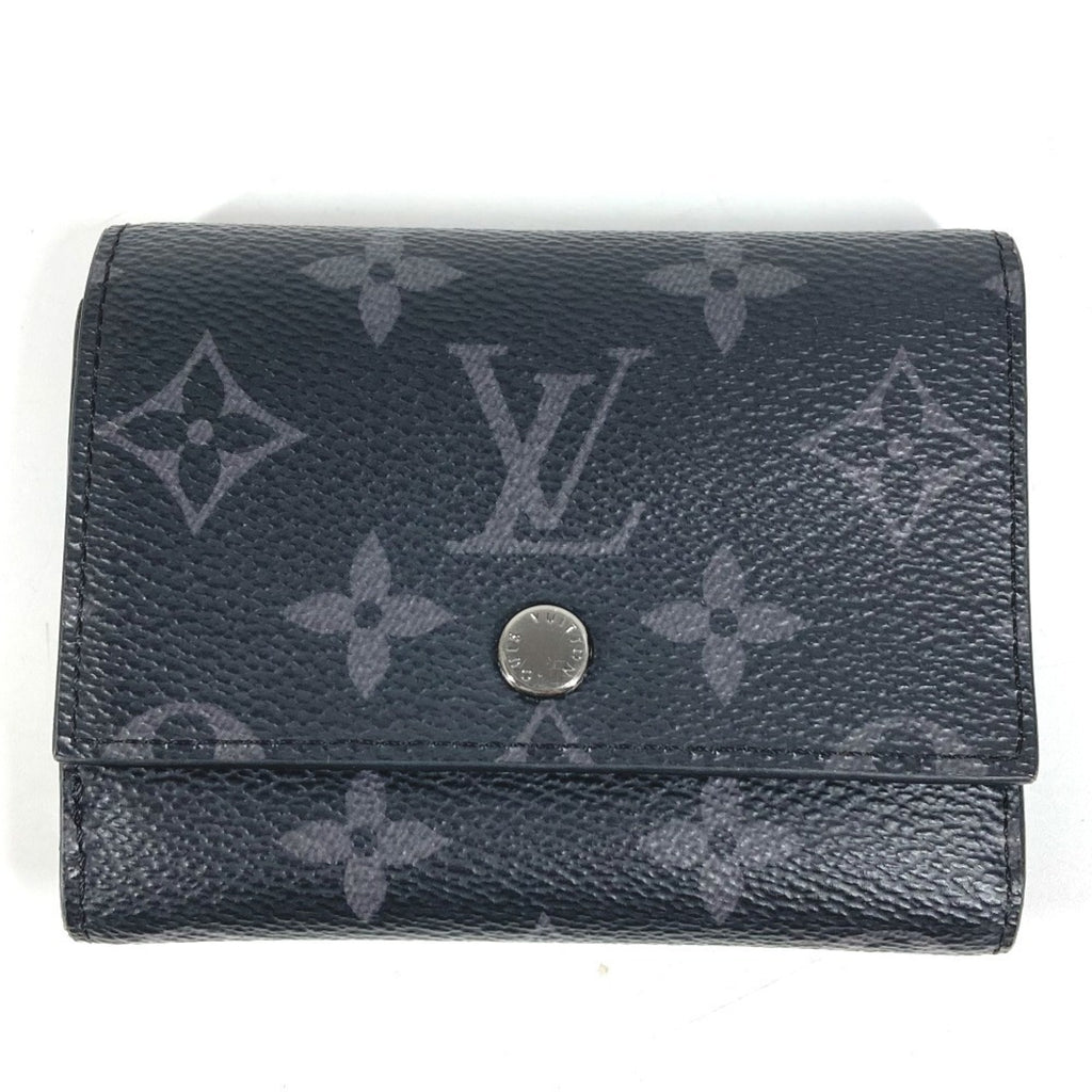 LOUIS VUITTON M12598 Monogram Eclipse Victor Wallet, Compact Trifold Canvas, Black, for Men and Women