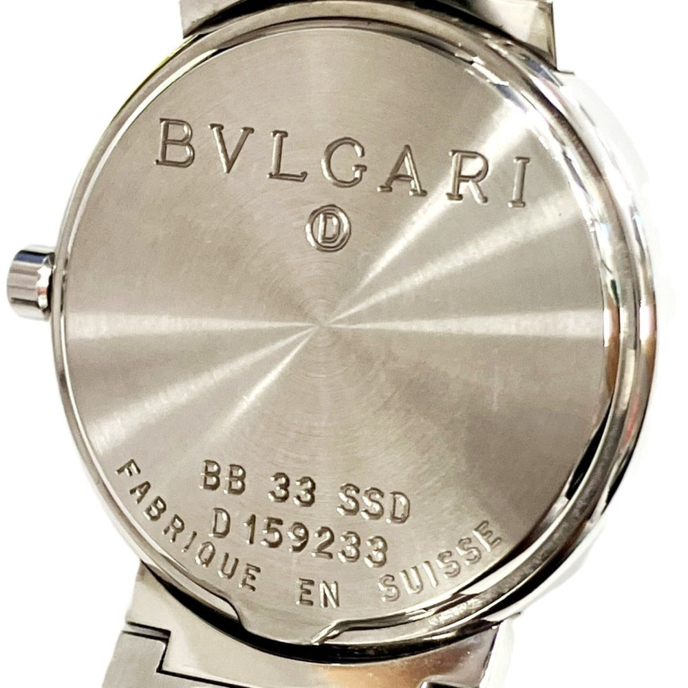 Bvlgari watch, total weight 78.8g, stainless steel, quartz movement, black dial, BB33SSD — Very Good