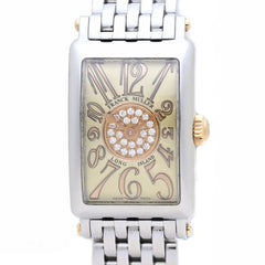 FRANCK MULLER 802 REL CD 1P CP STG Long Island Petite Pastille Stainless Steel xK18PG Pink Gold Ladies 39538 Watch — Very Good