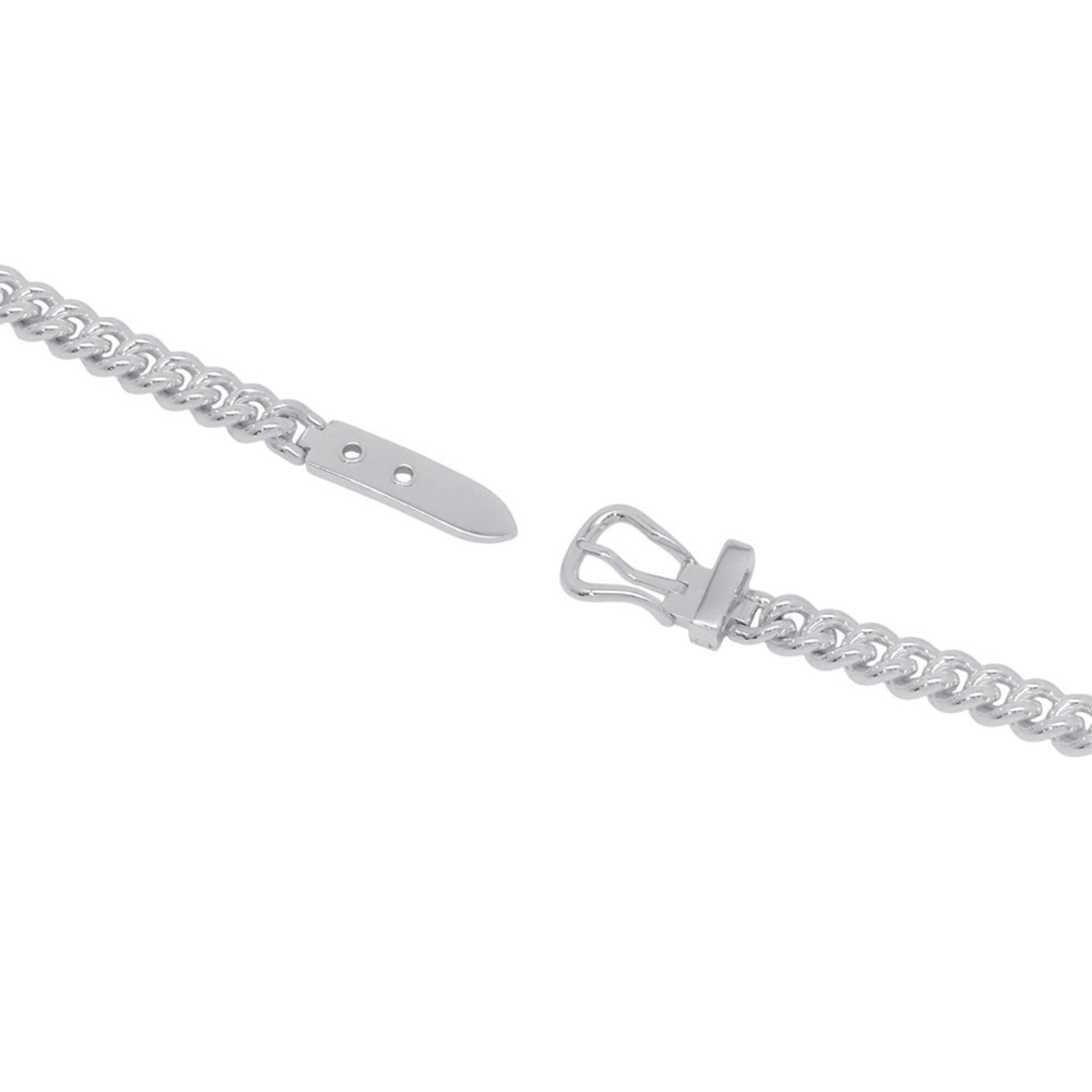 Hermes Boucles Sellier Inflexible Necklace, SV925 Silver, Size PM 42 — Like New
