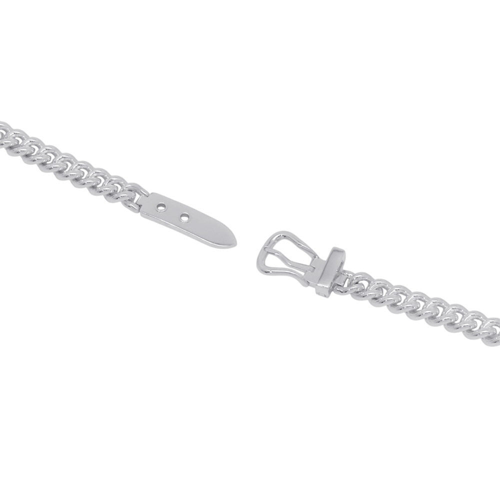 Hermes Boucles Sellier Inflexible Necklace, SV925 Silver, Size PM 42 — Like New