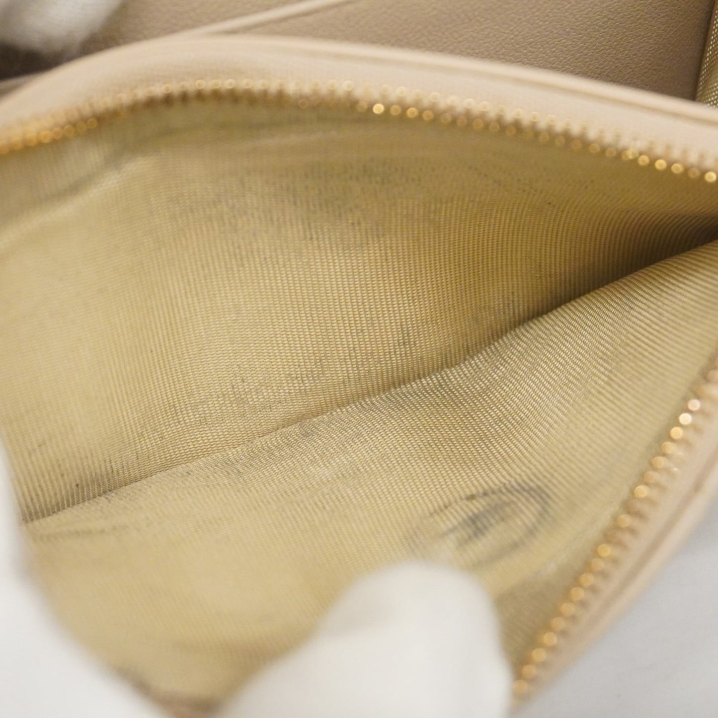 Christian Dior Cannage Leather Wallet, Beige, Champagne, Women's