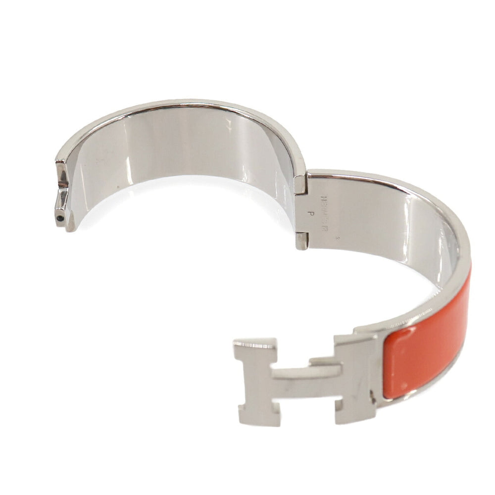 Hermes Clic Clac H Bangle, Orange, Silver Hardware — New - Store Return