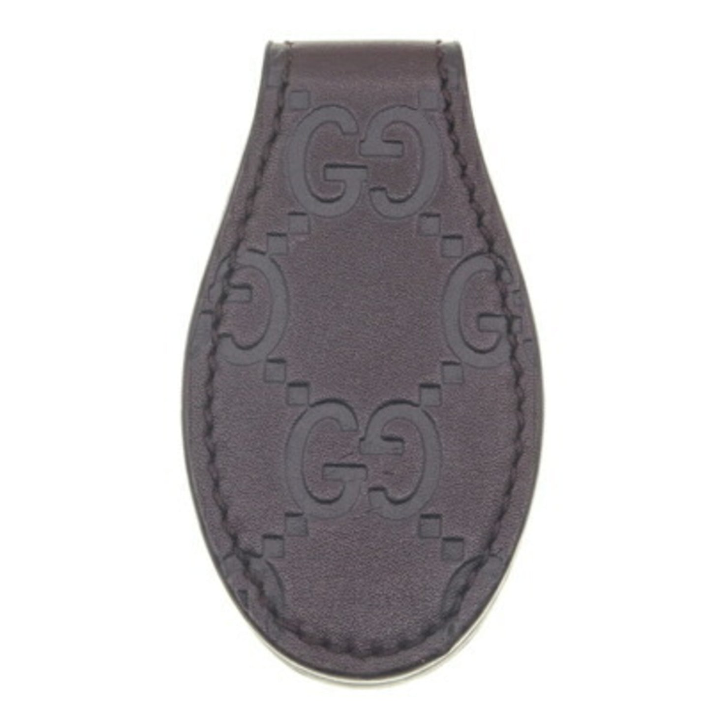 Gucci Money Clip Guccissima 199928 Dark Brown Leather Bill Wallet for Men