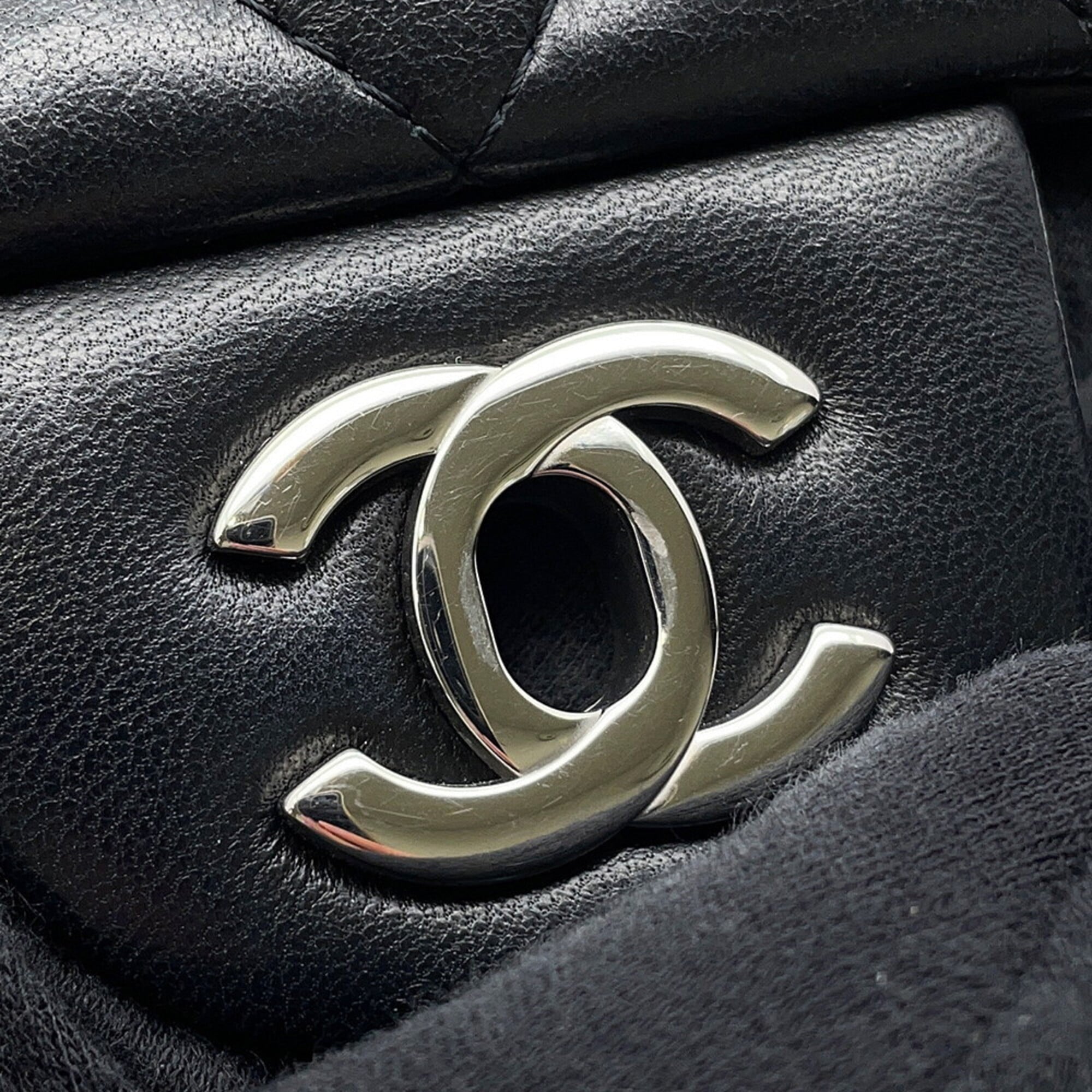 Chanel Chain Shoulder Bag Mini Matelassé 20 Coco Mark Lambskin A69900 CHANEL Black Handbag Women's — Like New