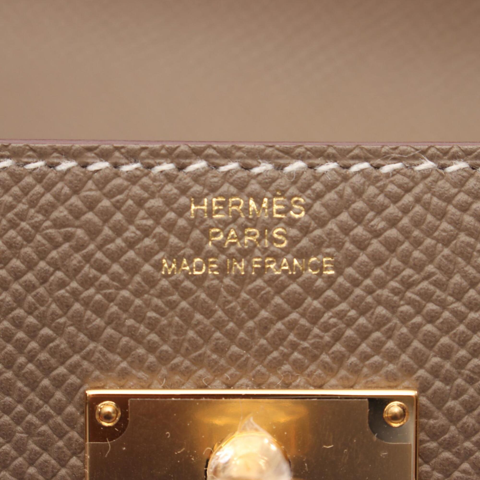 Hermes Kelly To Go Shoulder Bag/Handbag, Leather, Calfskin (Cowhide), Veau Epsom, Women's, Gray — New - Store Return