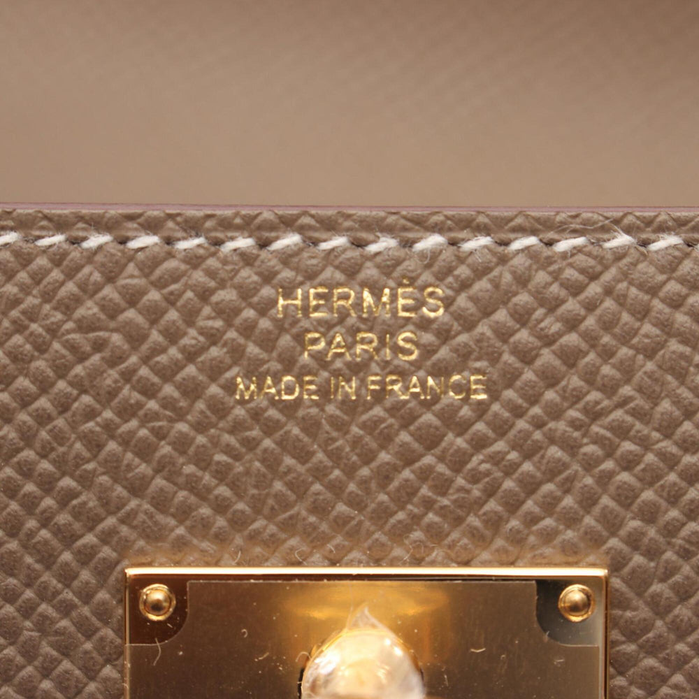 Hermes Kelly To Go Shoulder Bag/Handbag, Leather, Calfskin (Cowhide), Veau Epsom, Women's, Gray — New - Store Return