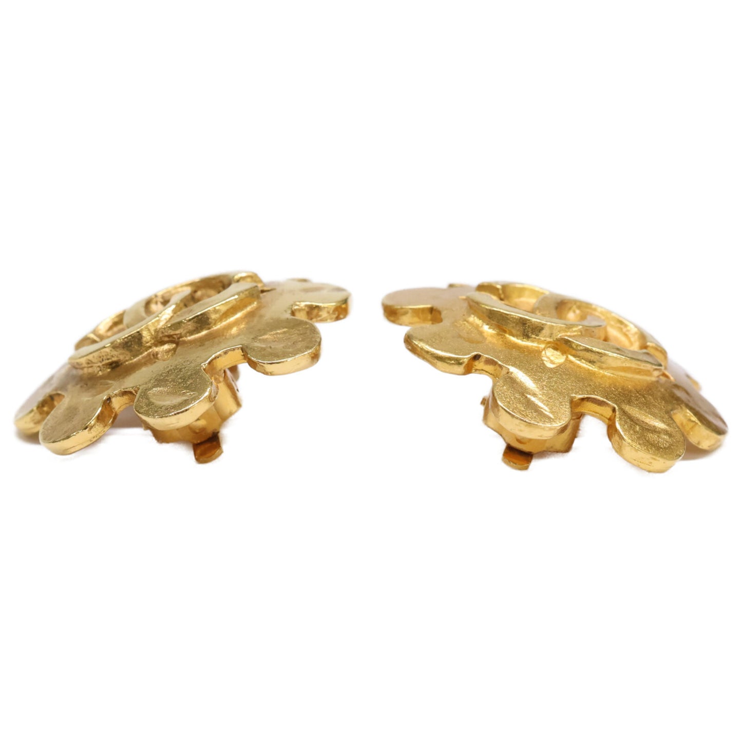 CHANEL 94P Coco Mark Earrings, Gold, Women's