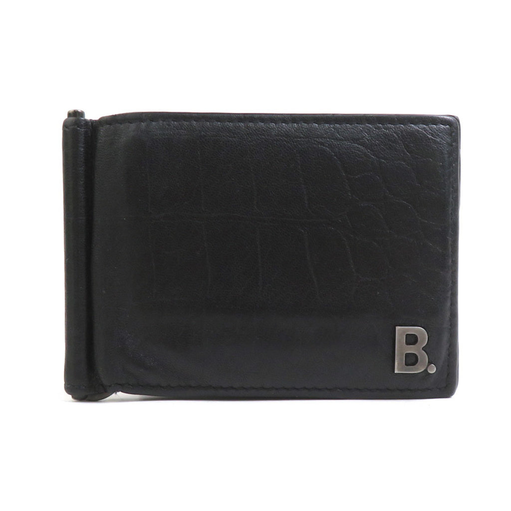 BALENCIAGA Billfold Wallet Leather Black Men's 601346 r10611a