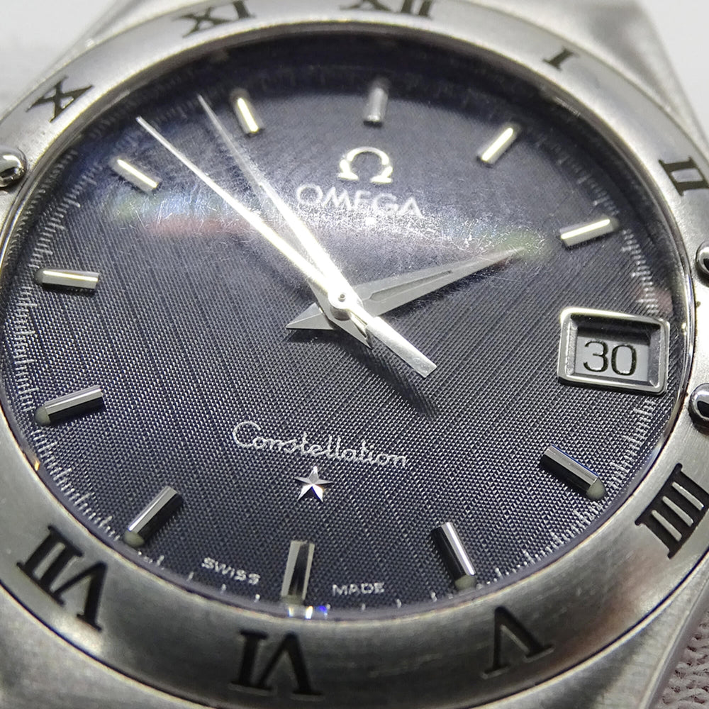 Omega Constellation 1512.40 Men's Watch, Brand Name, Date, Quartz, Stainless Steel (SS), Silver/Navy — Good