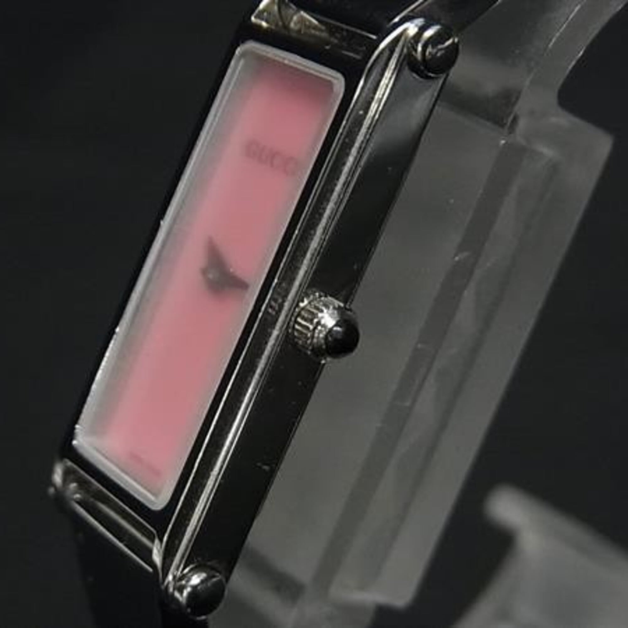 GUCCI Bangle Watch 1500L Silver Pink Mother-of-Pearl Dial Stainless Steel Women's 2-Hand Quartz — Good