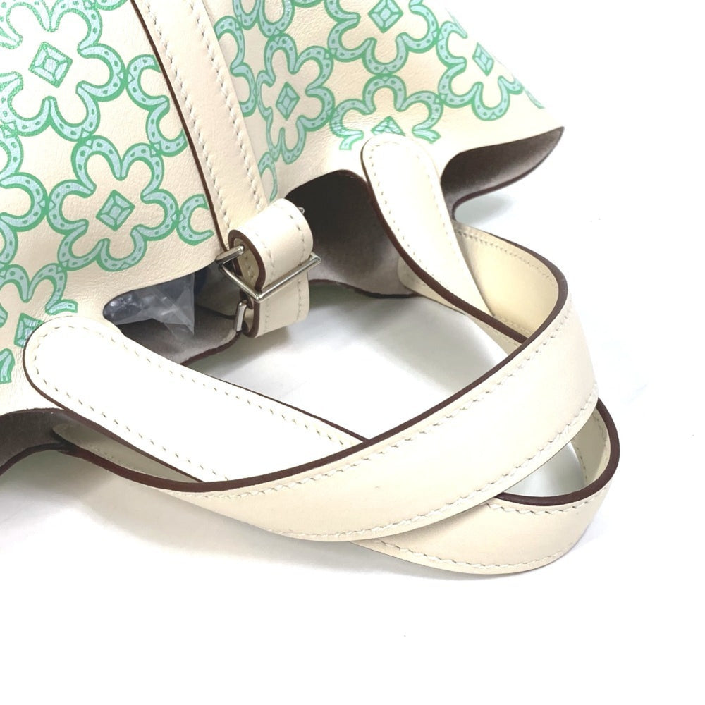 HERMES Picotin Lock Micro 14 Lucky Daisy Handbag Swift Women's Nata Green E-221012-2 — New - Store Return