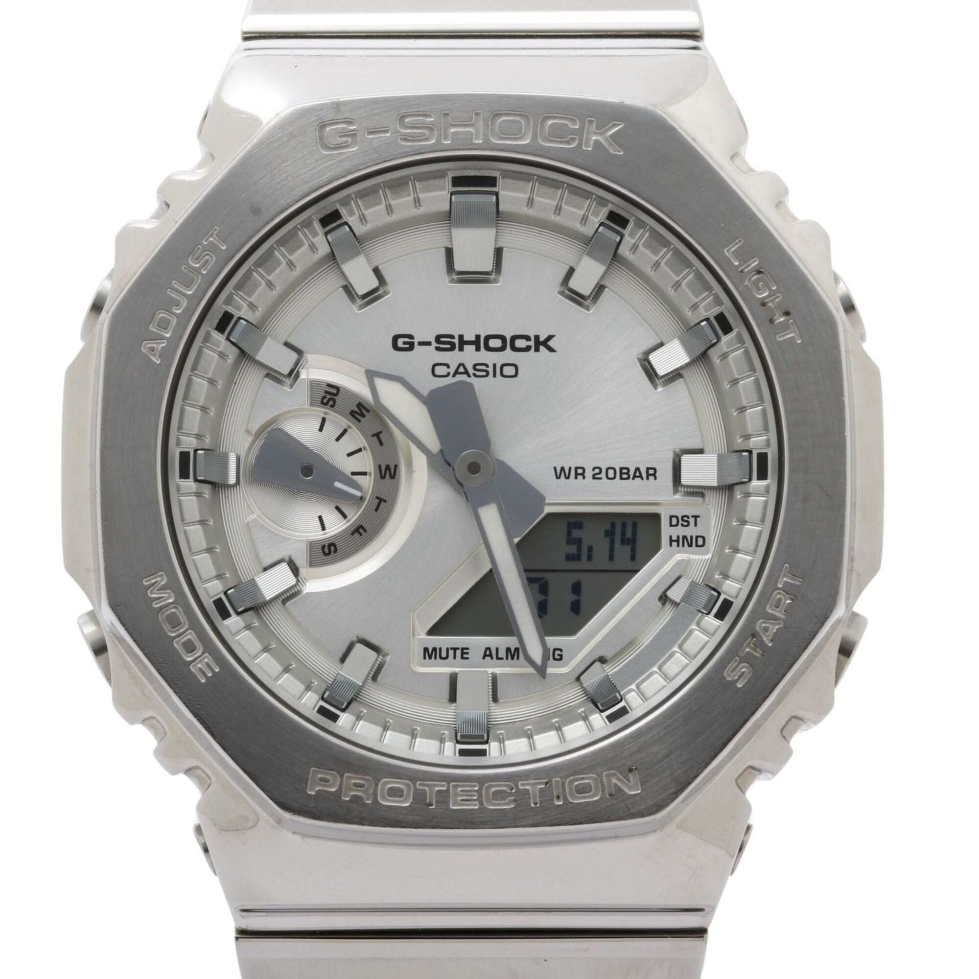 CASIO G-SHOCK 2100 Series GM-2110D-7AJF Silver Stainless Steel x Resin Men's Watch — Good