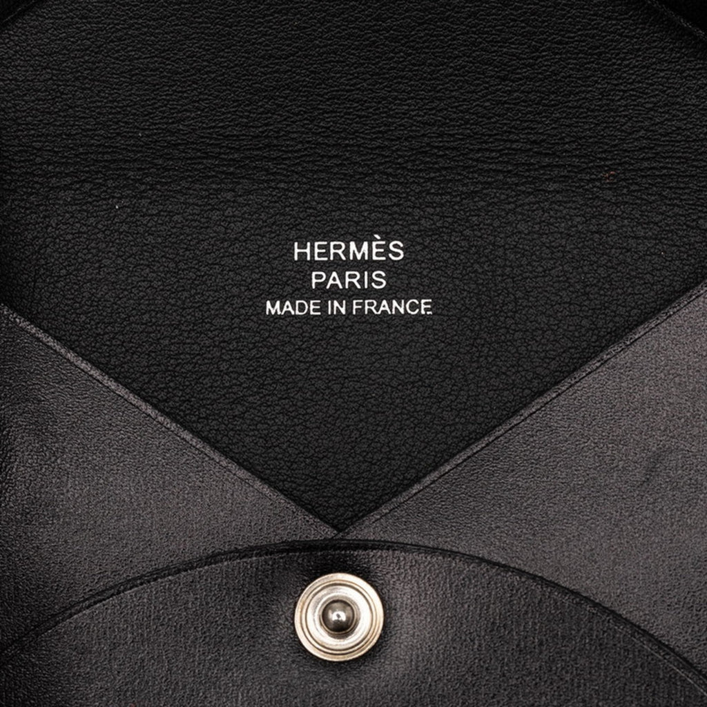 Hermès Calvi Wallet/Coin Purse Black Box Calf Leather Women's HERMES
