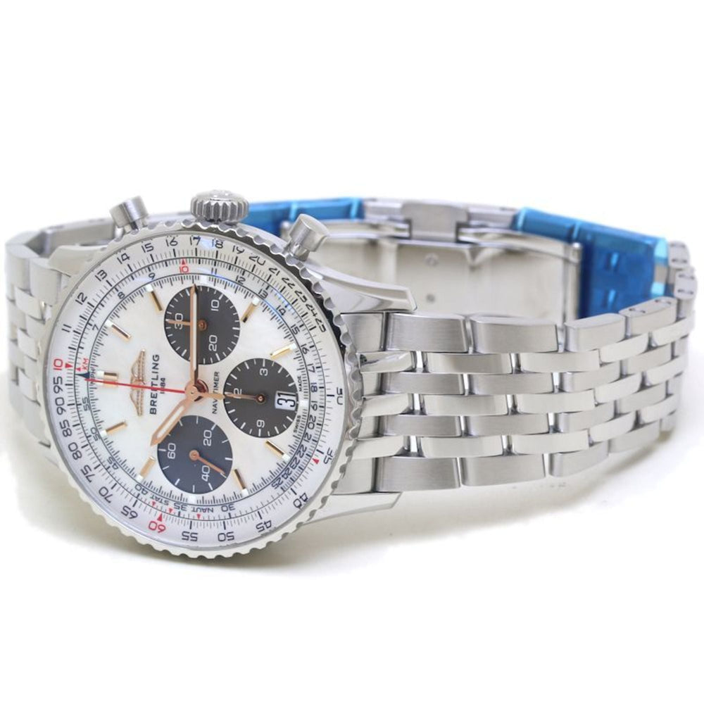 BREITLING Navitimer B01 Chronograph 41 AB0139211A1A1 AB0139 White Shell Men's Watch, Japan Limited Edition, Stainless Steel 40104 — Very Good