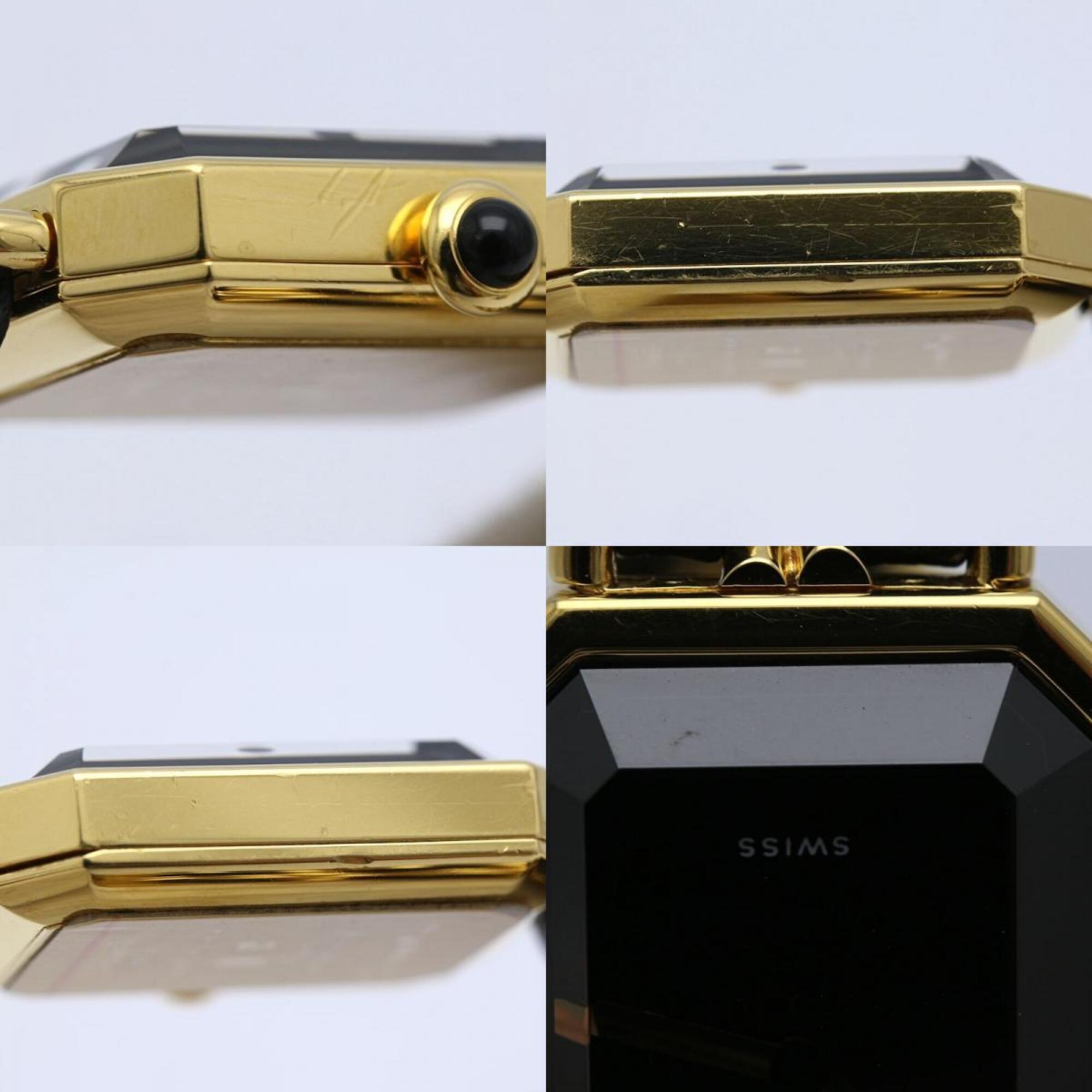 CHANEL Premiere Women's Watch, Size M, H0001 483011002, Gold Plated (GP) x Leather Strap, 130521 — Good