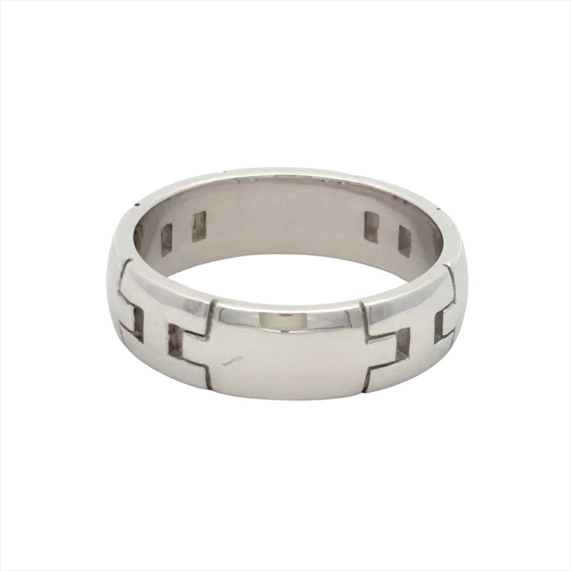 Hermes Hercules Ring, Size #52, 18K White Gold, 6.3g, Women's — Like New