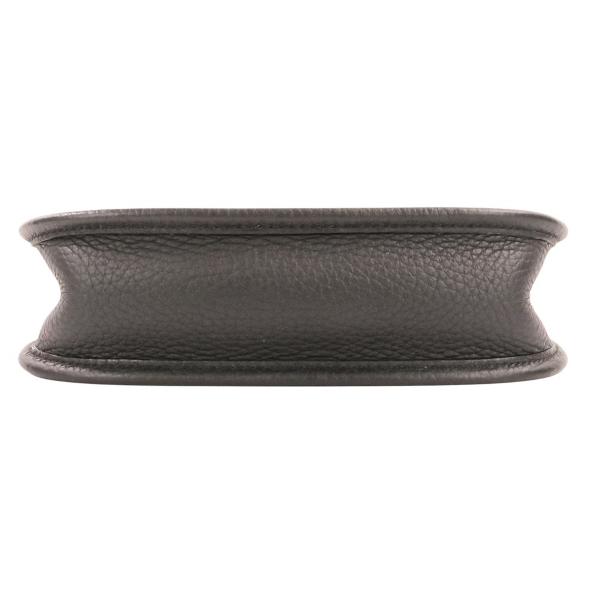 HERMES Evelyne TPM Taurillon Clemence Leather Shoulder Bag, Noir Black, U Stamp, Women's — Like New