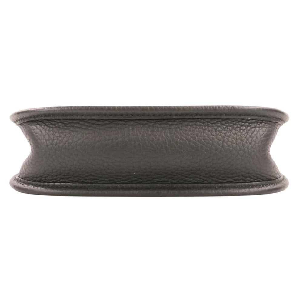 HERMES Evelyne TPM Taurillon Clemence Leather Shoulder Bag, Noir Black, U Stamp, Women's — Like New