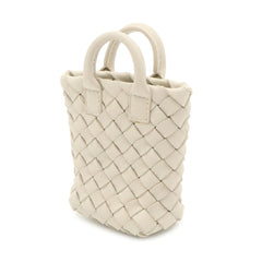 BOTTEGA VENETA Intrecciato Accessory Bag Charm Keychain Mini Pouch Leather Off-White — Like New