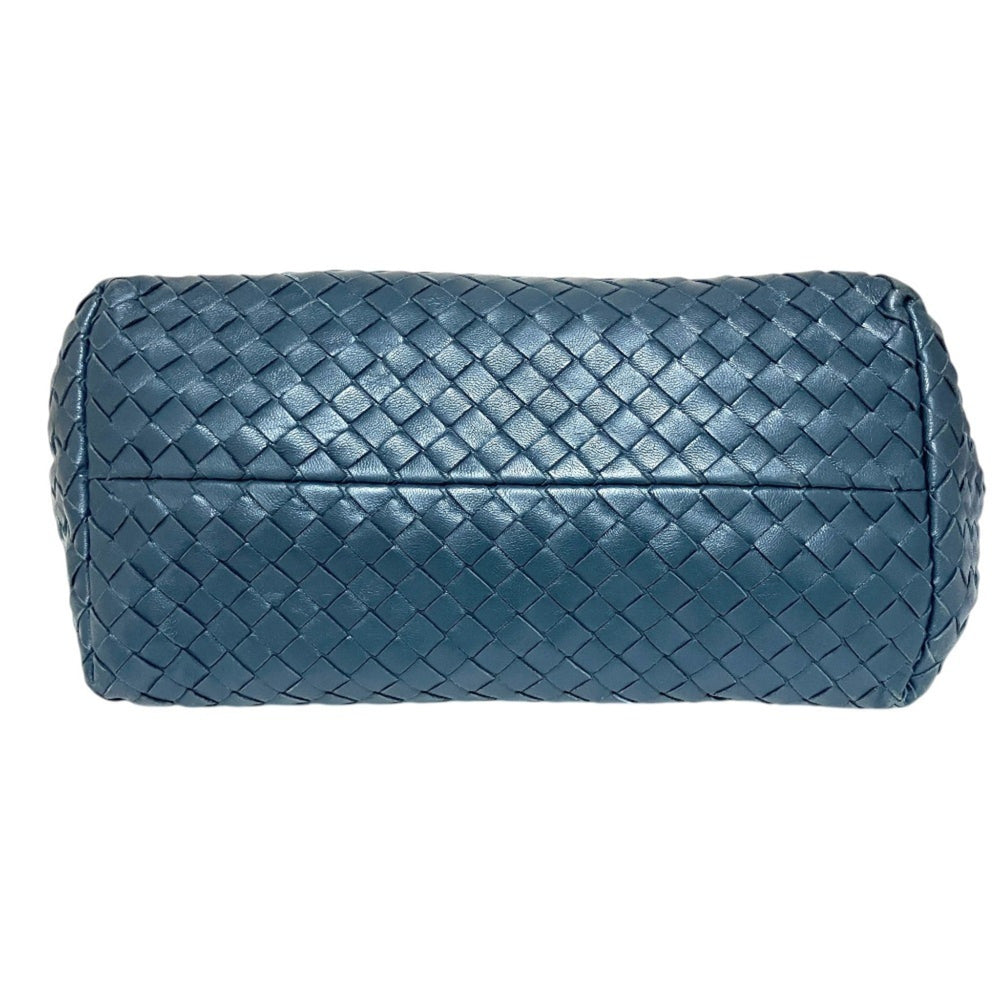 BOTTEGA VENETA Mini Cesta Intrecciato Leather Tote Bag, Navy, Women's — Like New
