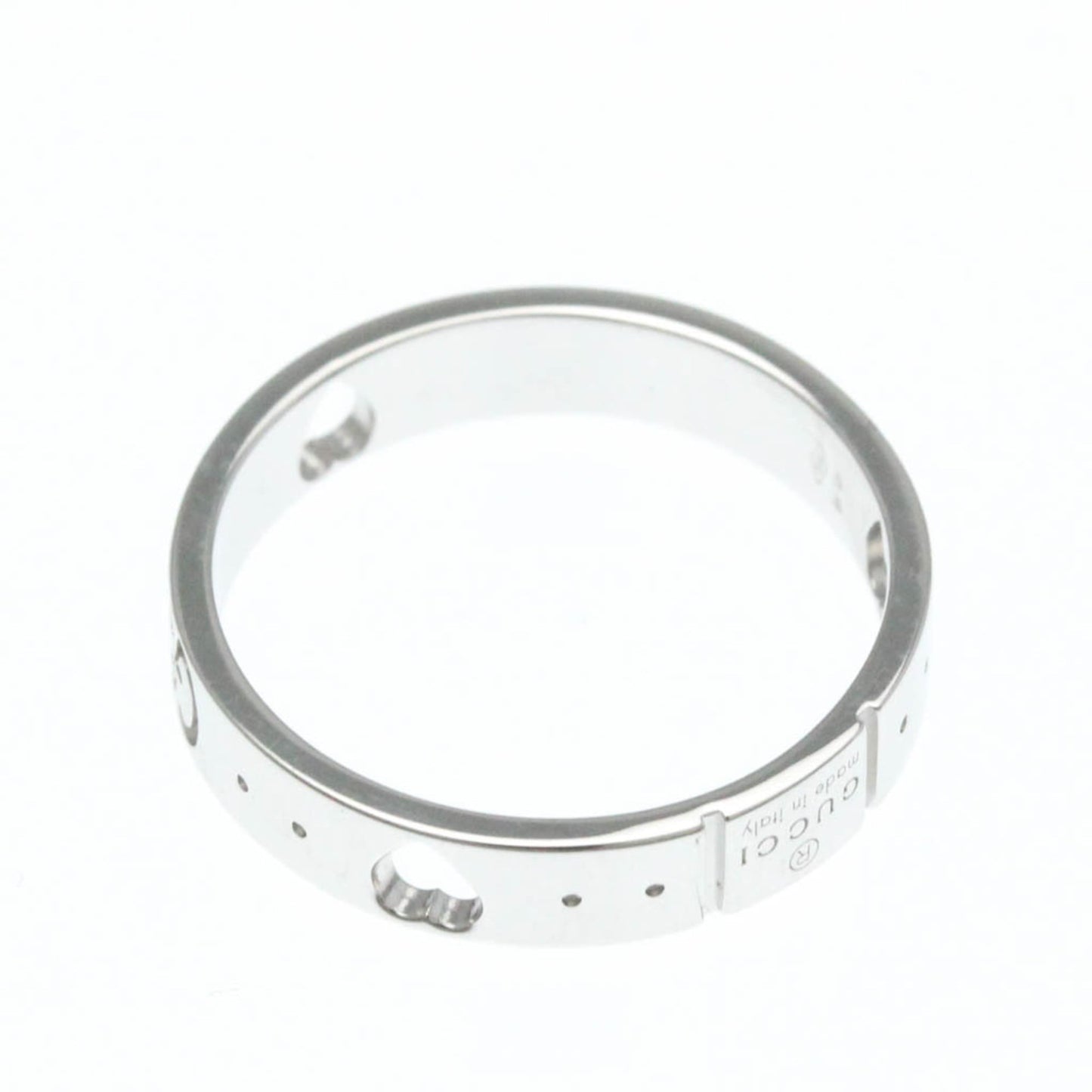 Gucci Icon Heart Ring White Gold (18K) Fashion No Stone Band Ring Silver