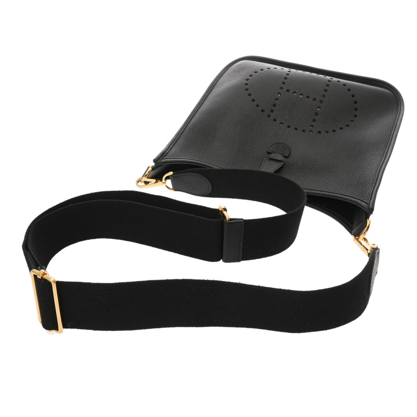HERMES Evelyne 3PM Black Z Stamp (circa 2021) Unisex Taurillon Clemence Shoulder Bag