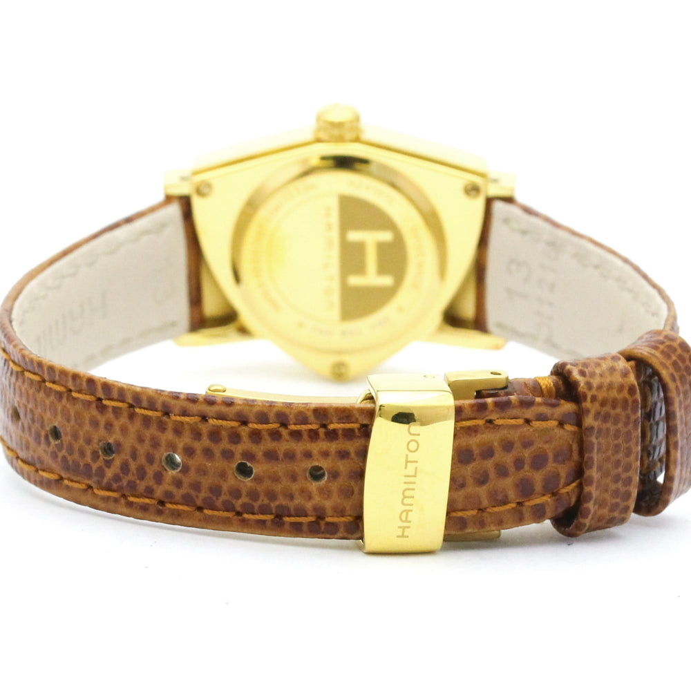 HAMILTON Ventura Gold Plated Leather Quartz Ladies Watch H24101511 — Very Good