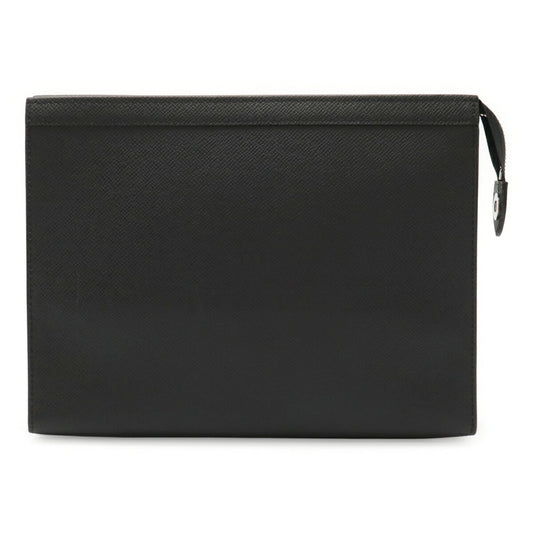 LOUIS VUITTON Taiga Pochette Voyage MM Second Bag/Clutch Bag in Calfskin Leather, Noir Black, M30547