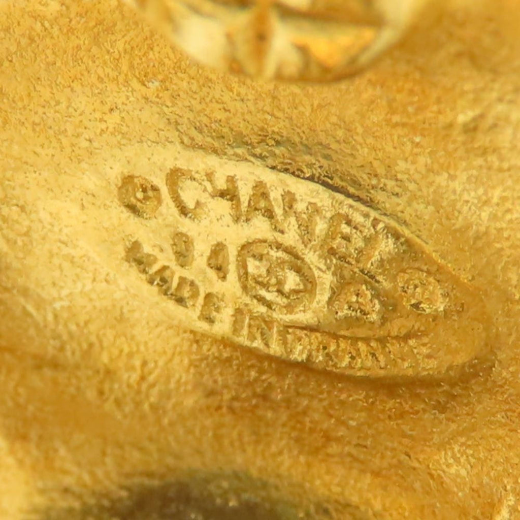 Chanel Coco Mark Metal Earrings, Gold Plated, 94A, Women's, CHANEL