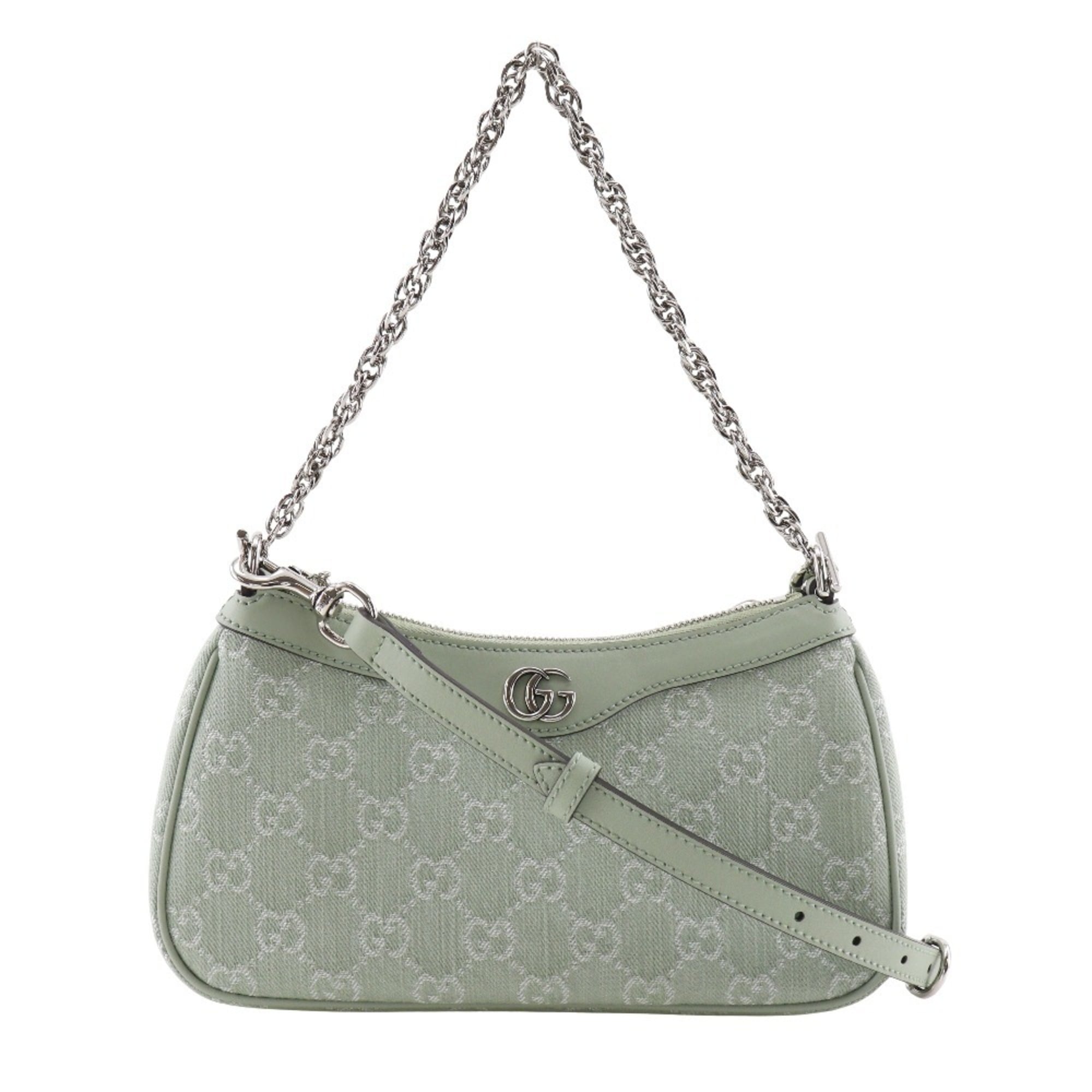 Gucci Off Deer 3-Way Shoulder Bag 784753, GG Canvas, Pale Green, Zipper, Women's — Like New