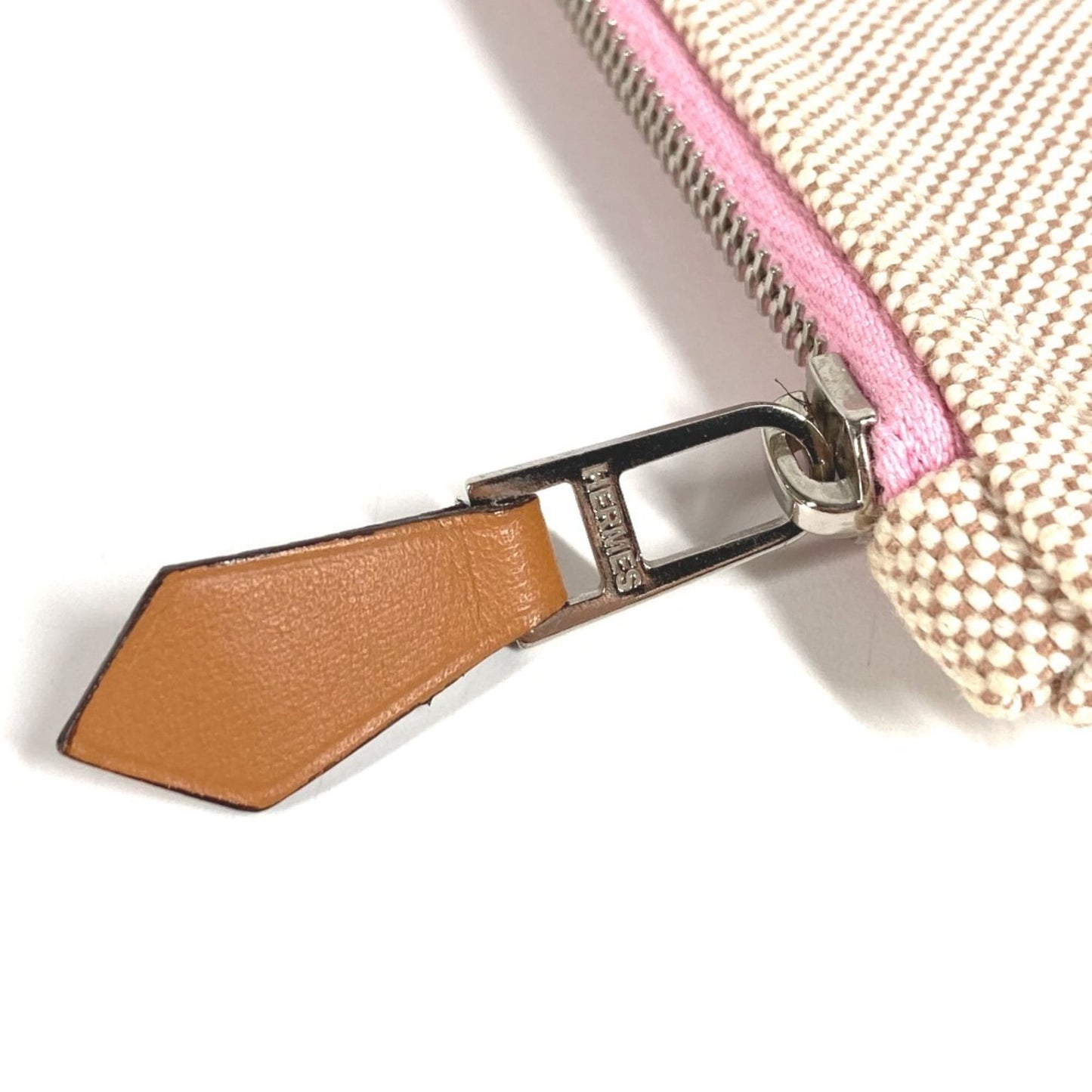 HERMES Yachting GM clutch bag, makeup pouch, multi-purpose canvas, men's and women's, pink