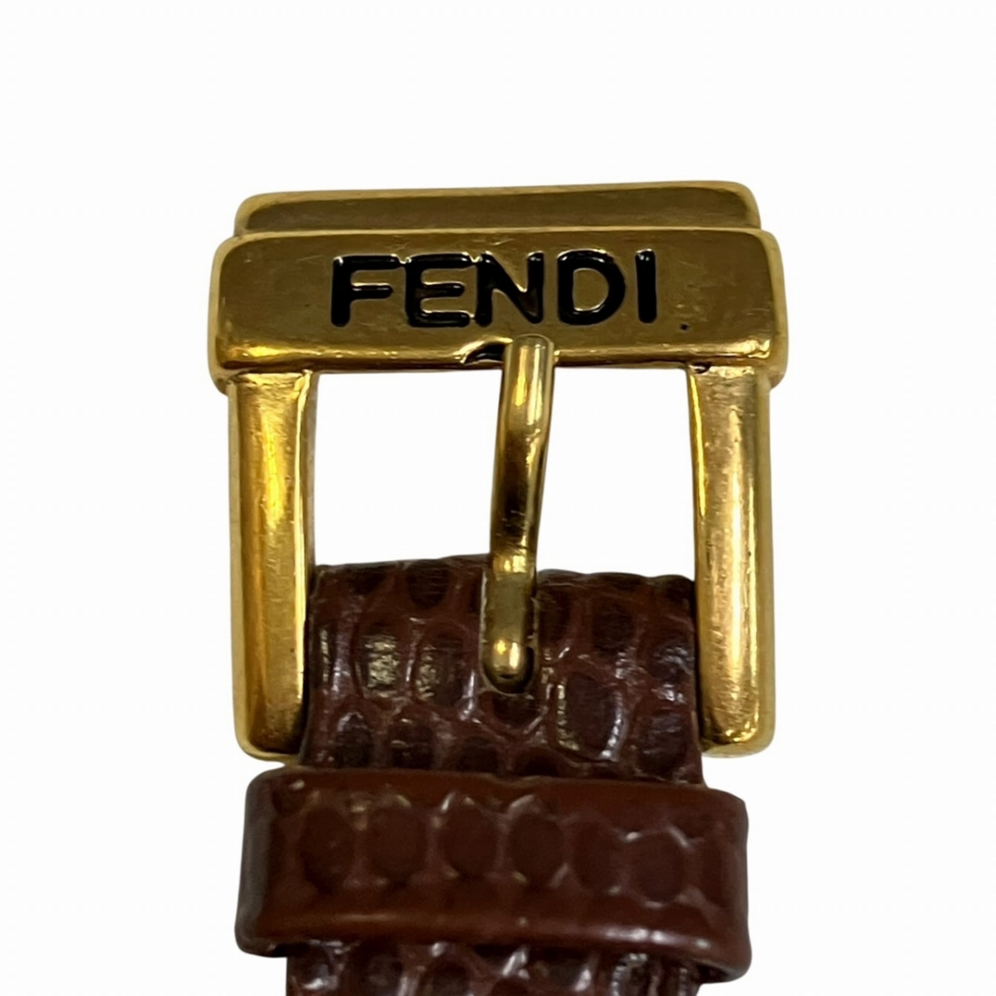 Fendi watch, total weight 21.8g, GP (gold plated) leather strap, quartz movement, beige dial, 400L — Good