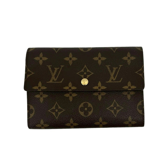LOUIS VUITTON Porte Tresor Etui Papier Monogram Leather Tri-fold Wallet, Brown, 43625
