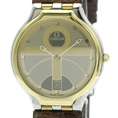 OMEGA De Ville Symbol K18 Gold Steel Quartz Mens Watch 196.0316 Polished — Very Good