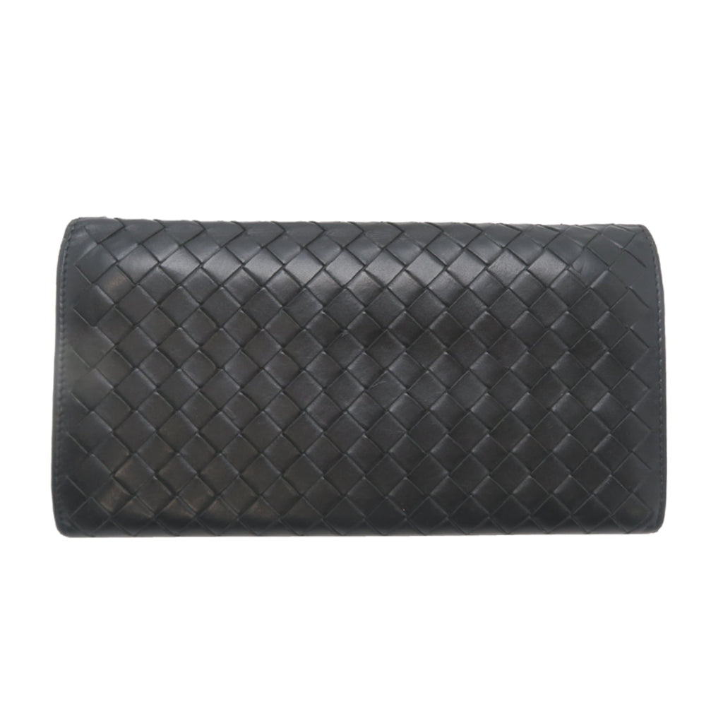 Bottega Veneta Intrecciato Bifold Men's Long Wallet 156819 Leather Black