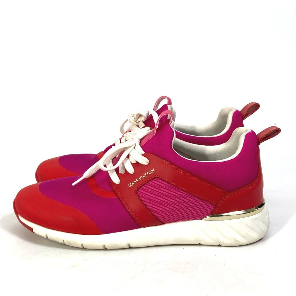 LOUIS VUITTON Two-tone Logo Sneakers with Laces, Nylon, Women's, Pink