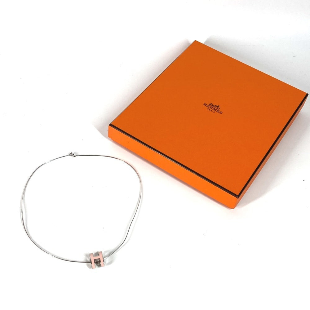 HERMES Hermes Pop H Accessory Necklace Metal Women's Light Pink — Like New