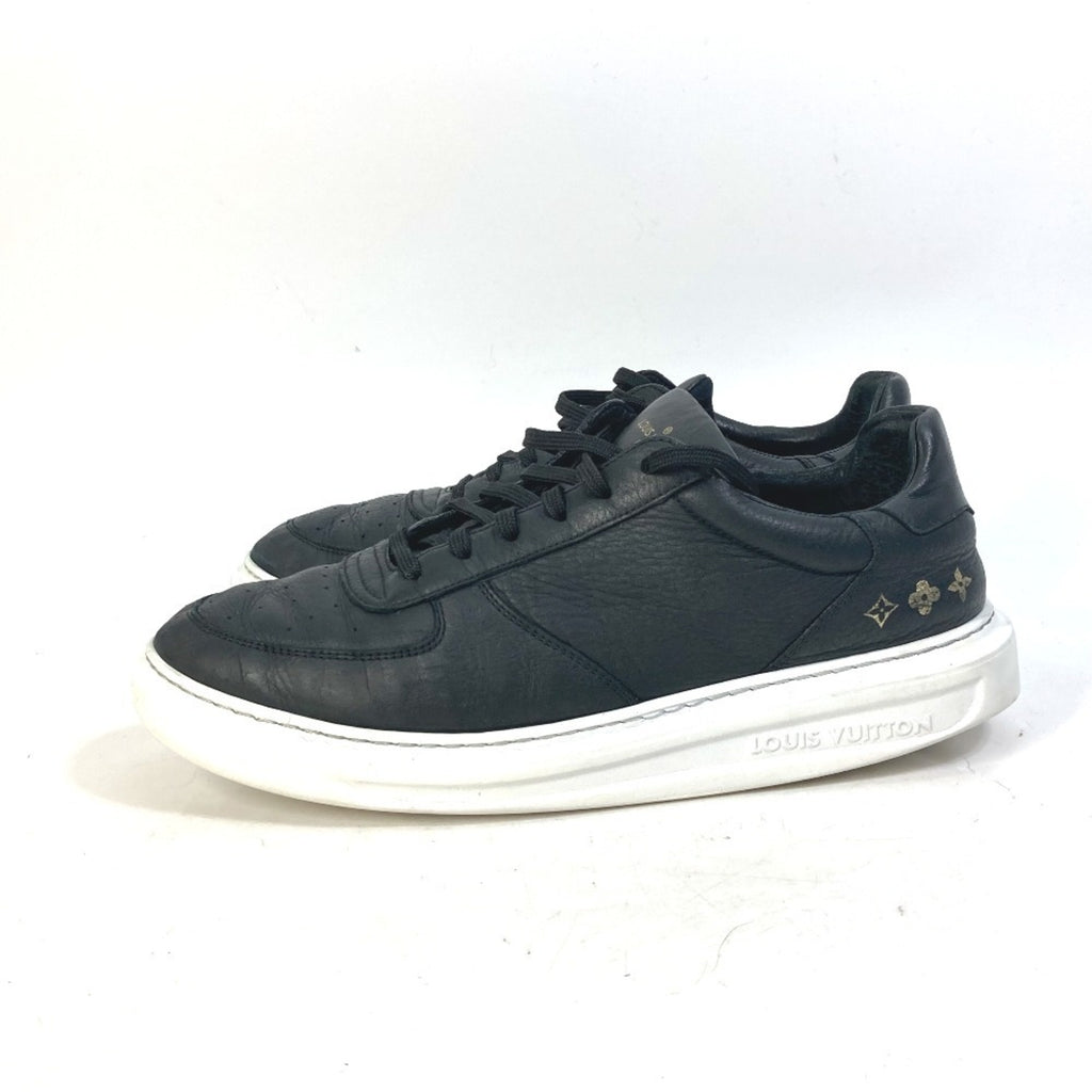 LOUIS VUITTON Beverly Hills Line Men's Leather Sneakers with Laces, Black