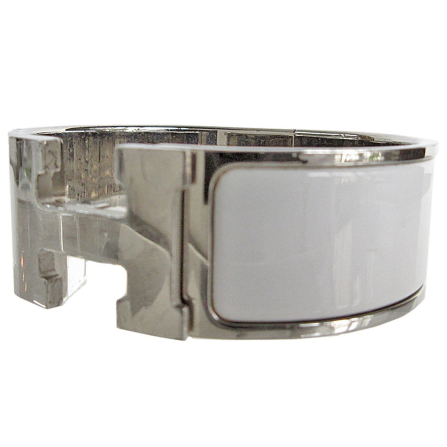Hermes HERMES bangle bracelet click clack metal enamel silver white ladies s0456i