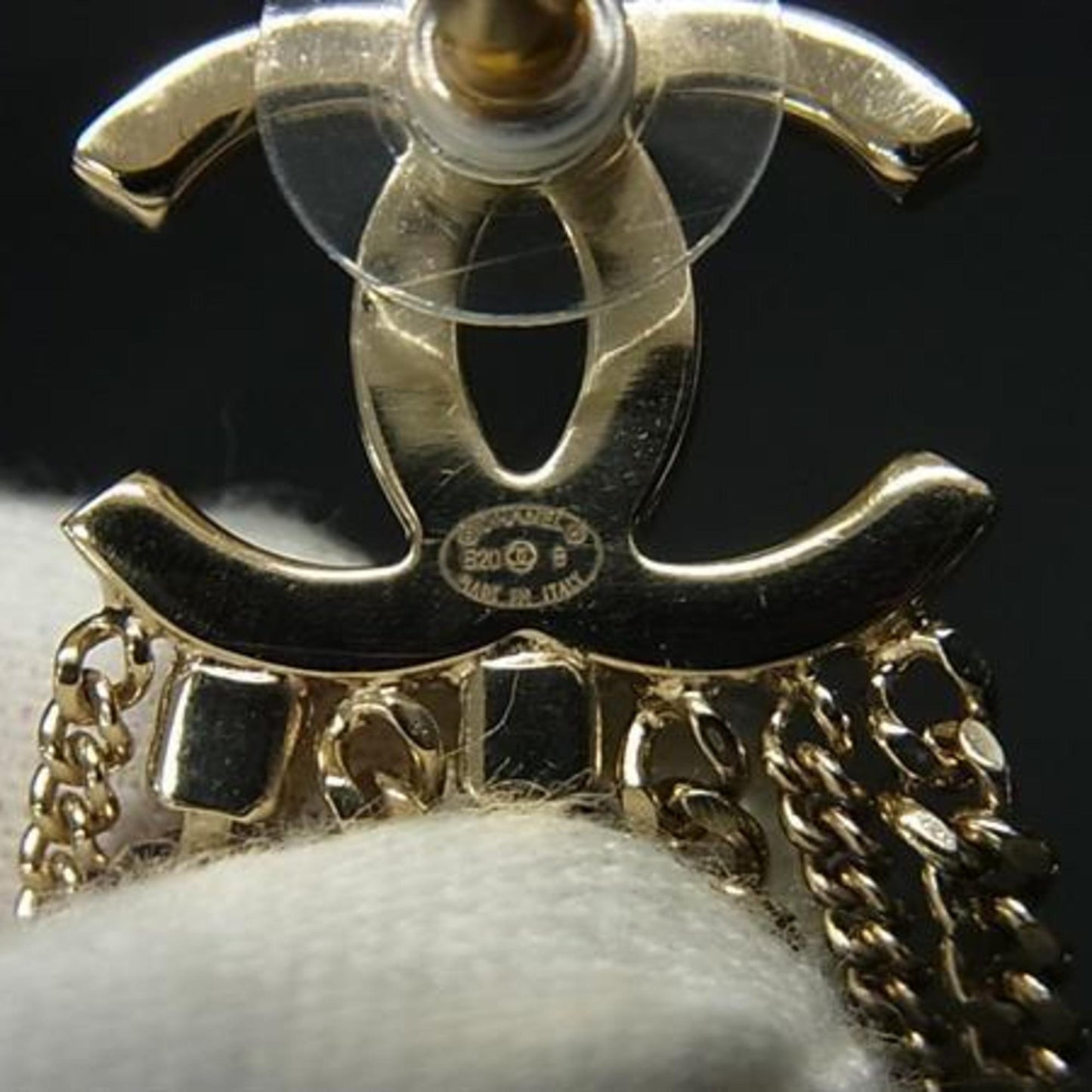 CHANEL Coco Mark Earrings - Gold Metal Women's Rhinestone