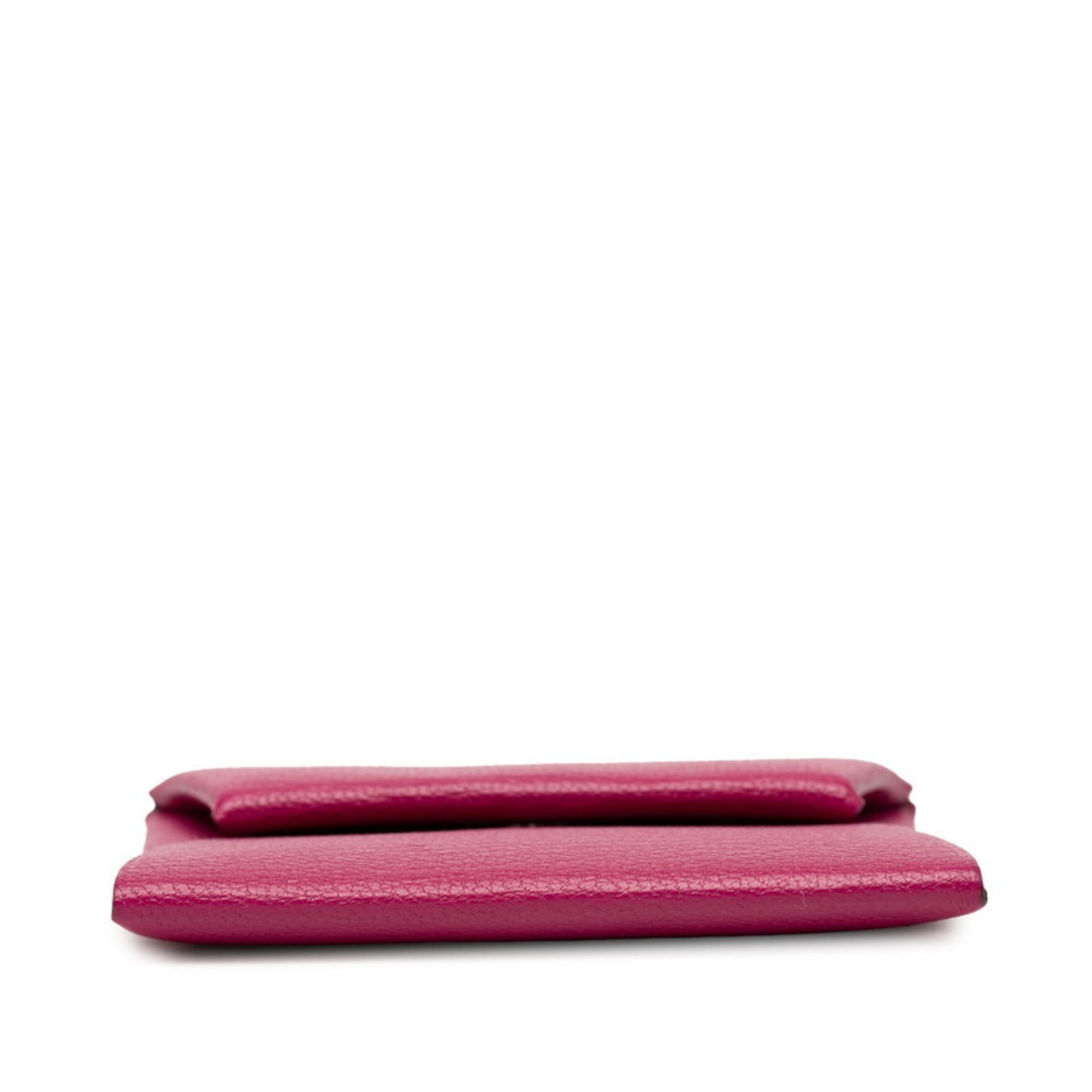 Hermès Bastia Wallet/Coin Purse Rose Purple Chevre Women's HERMES