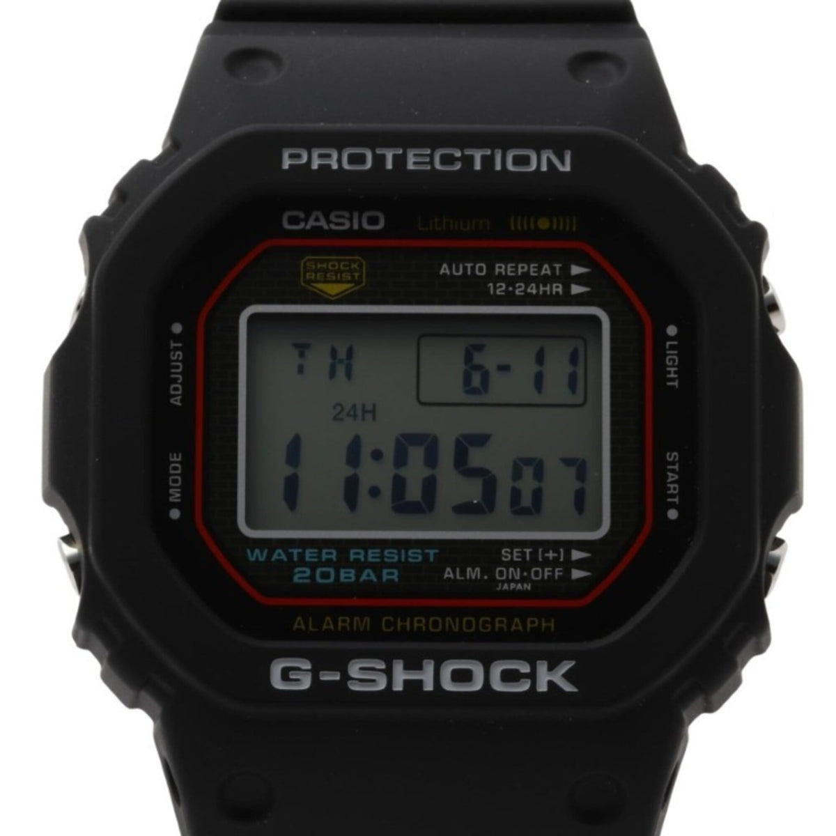 CASIO G-SHOCK DIGITAL 5000 SERIES Original Reissue Model DW-5000R-1AJF Black Stainless Steel/Resin Men's Digital Watch — New - Store Return