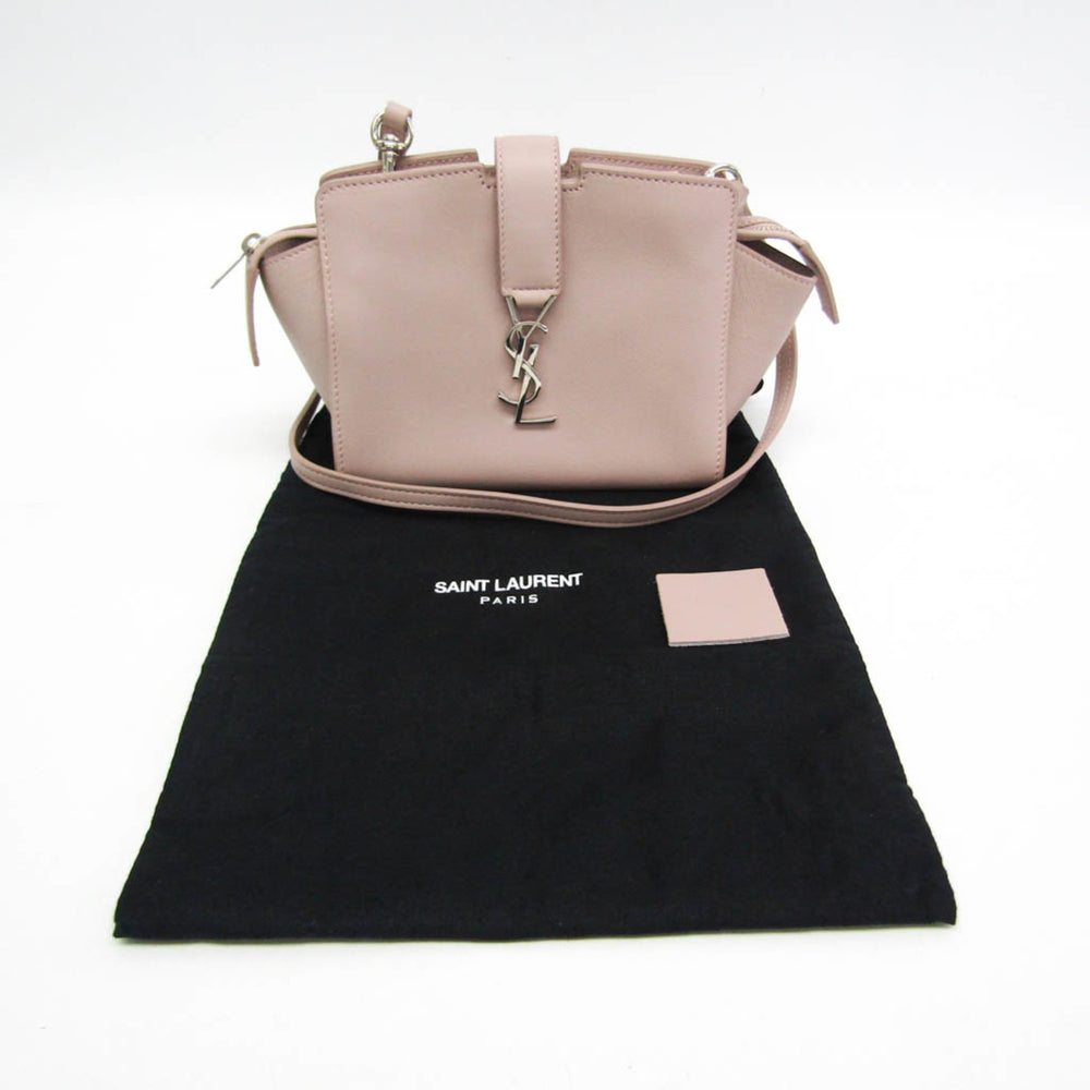 Yves Saint Laurent Toyca Bus 452322 Women's Leather Shoulder Bag Pink Beige — Like New