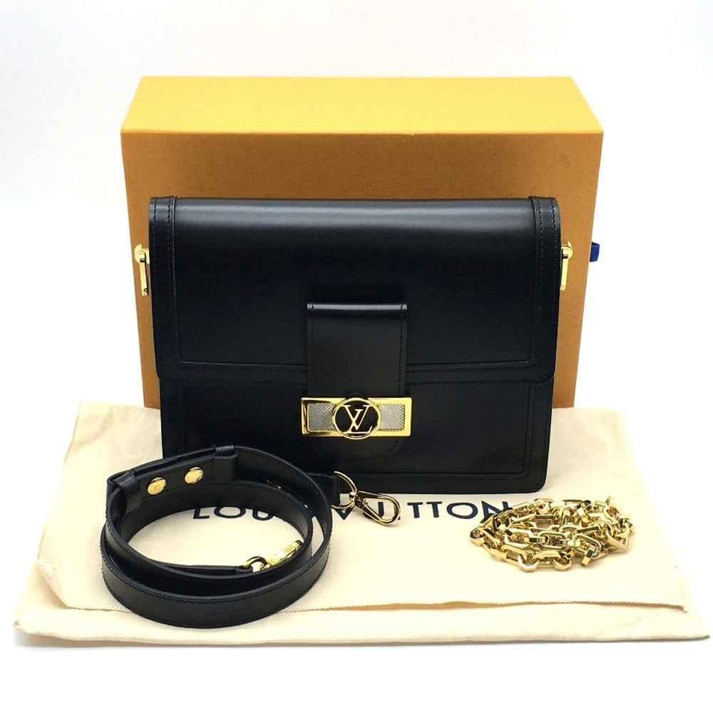 LOUIS VUITTON M55821 LV Lock Chain Dauphine MM Shoulder Bag Calfskin Women's Noir Black G-200910-19 — New - Store Return