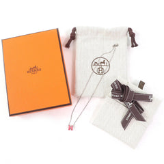 HERMES Mini Pop H Pendant Necklace in Pink and Silver, Includes Box Dust Bag, Made France, Extremely Popular for Women — Like New