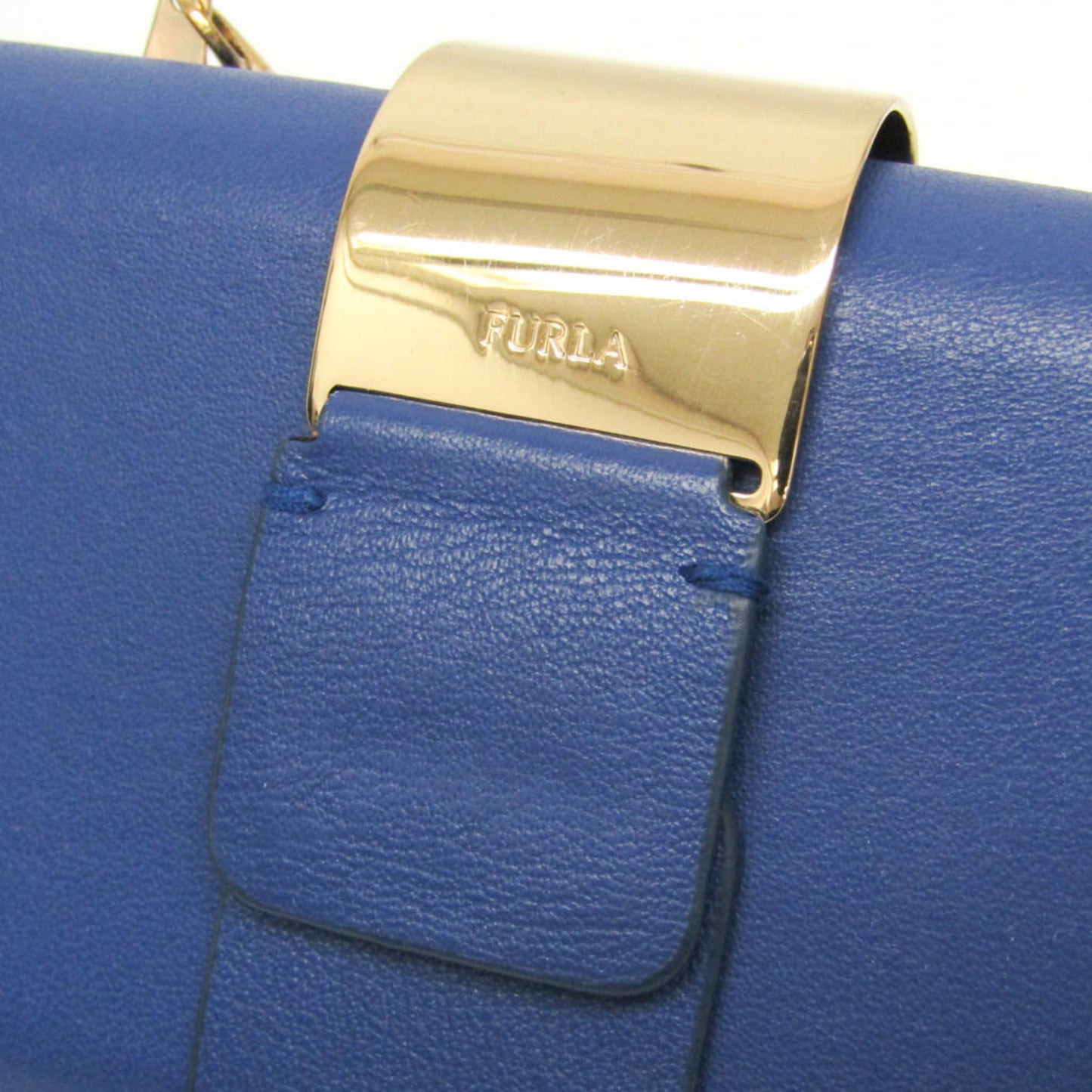 Furla Women's Leather Clutch Bag,Shoulder Bag Royal Blue